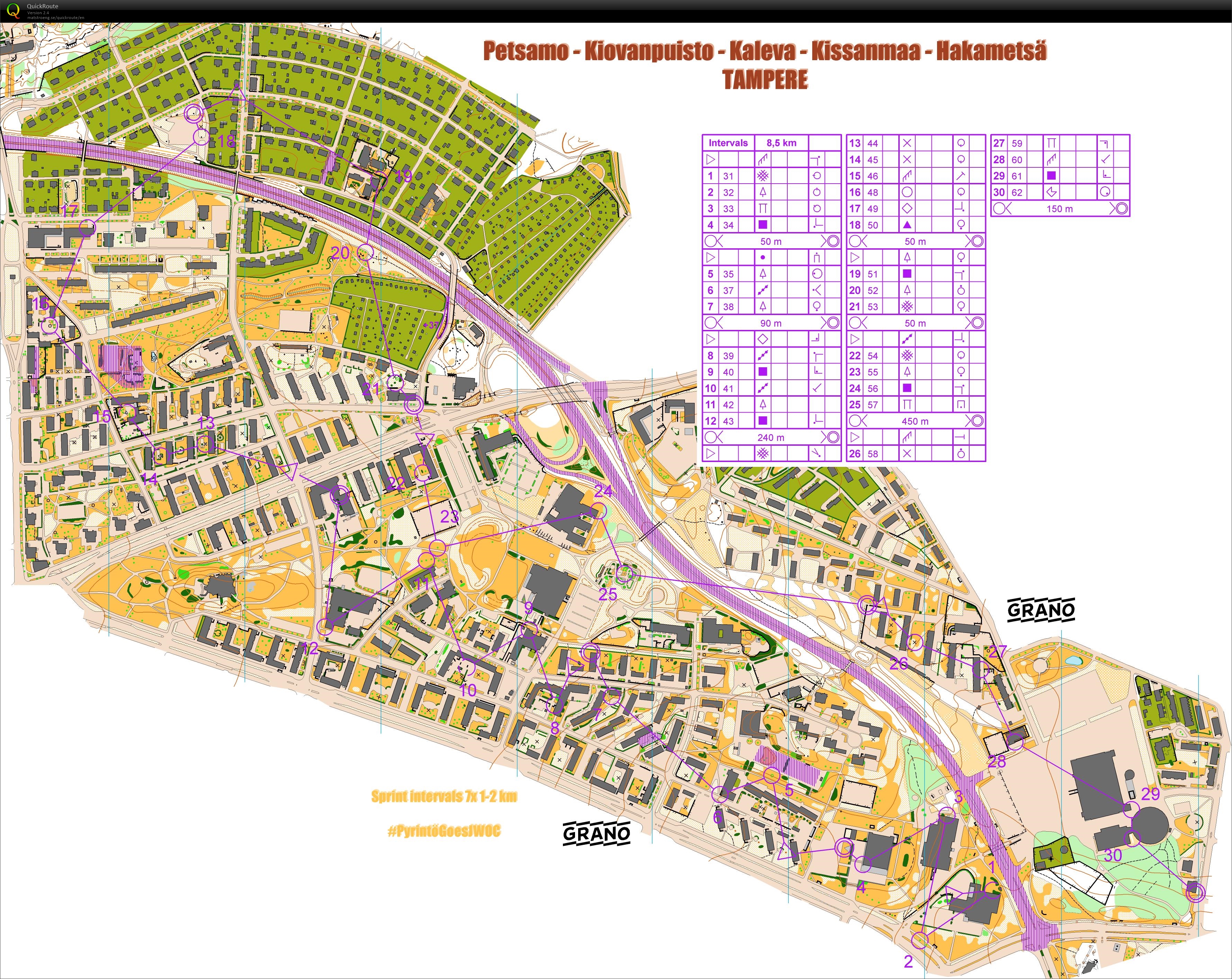 TC JWOC 2017 T12 Sprint intervals (09.08.2016)